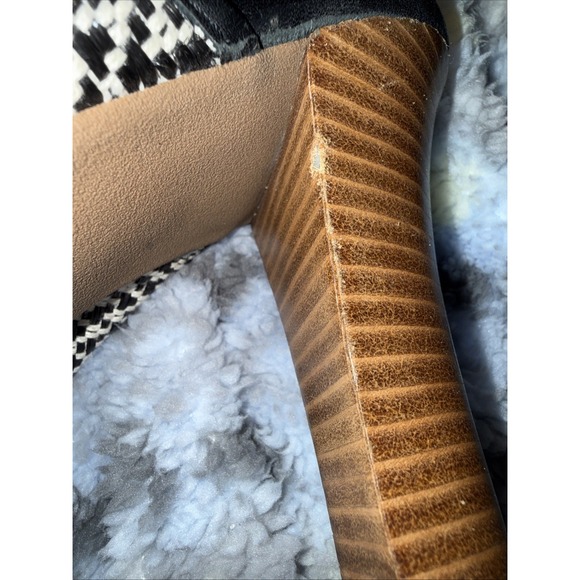 Sofft Womens Black White Woven Leather Platform Slingback Comfort Heels Sz 11M - Picture 16 of 16